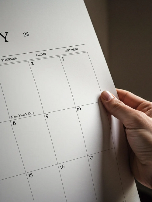 2026 12-MONTH, Dates Calendar Minimalist