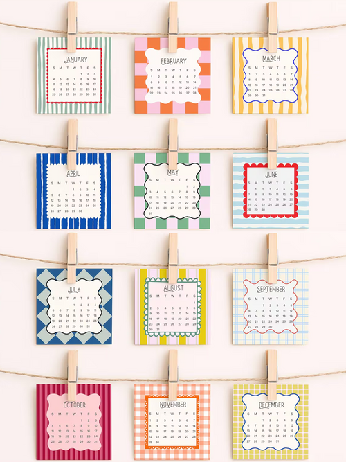 2026 Mini Funky Calendar Cards