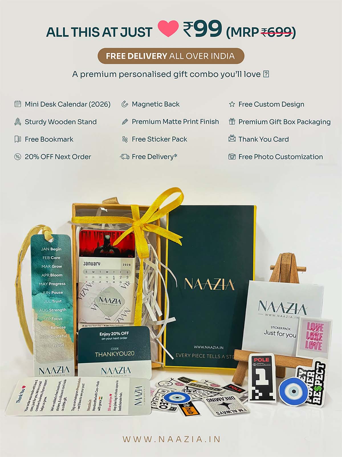 Motivational Quotes Mini Desk Calendar 2026