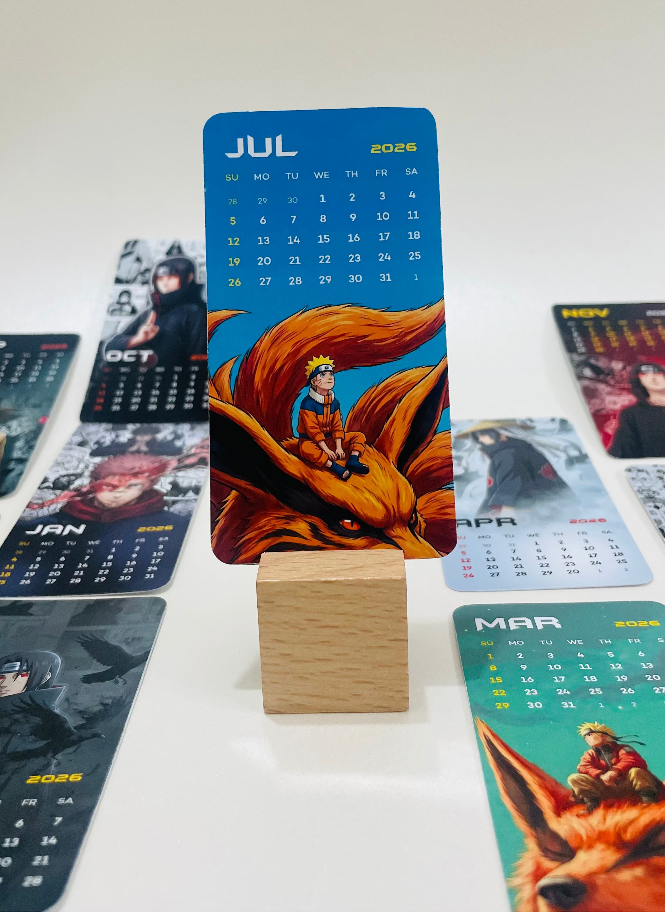 Anime Legends 2026 – Premium Anime Desk Calendar 2026 with Wooden Stand