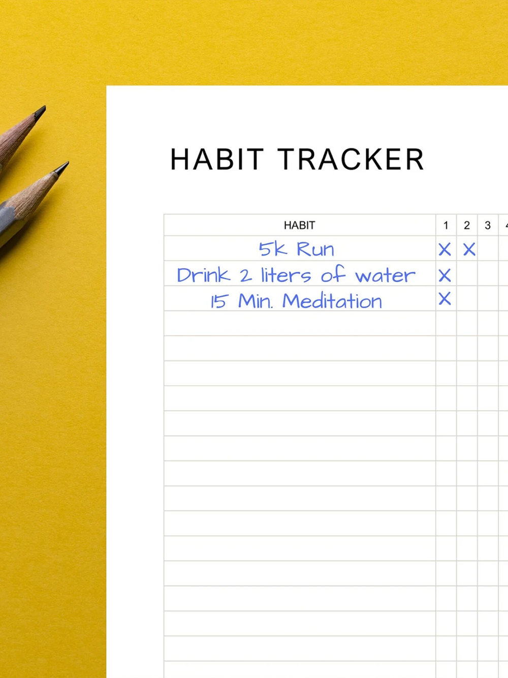 Minimalist Monthly Habit Tracker