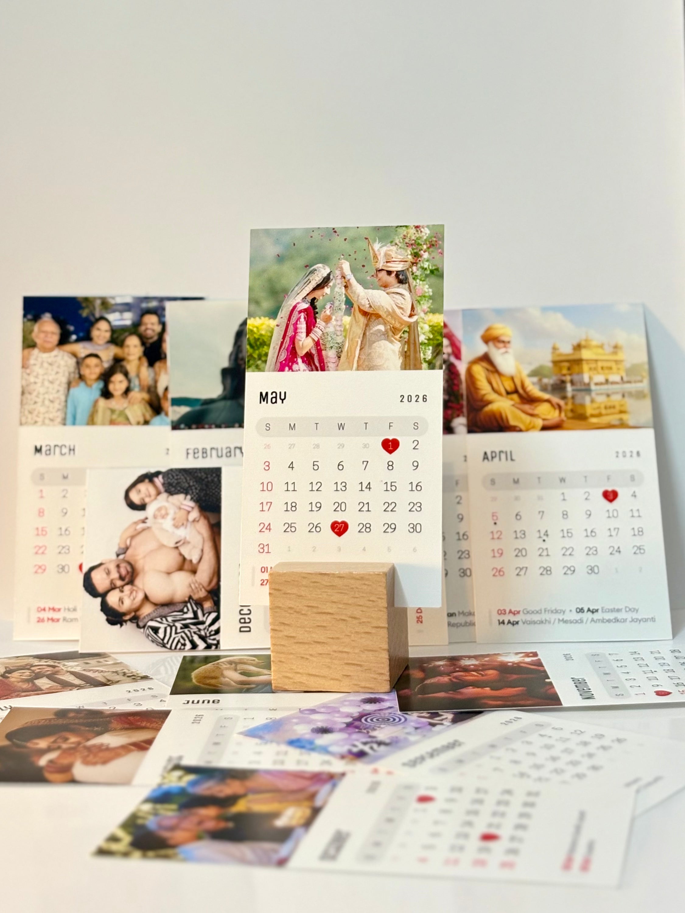 Personalized 12-Photo Mini Desk Calendar 2026 (12-Month Photo Book)